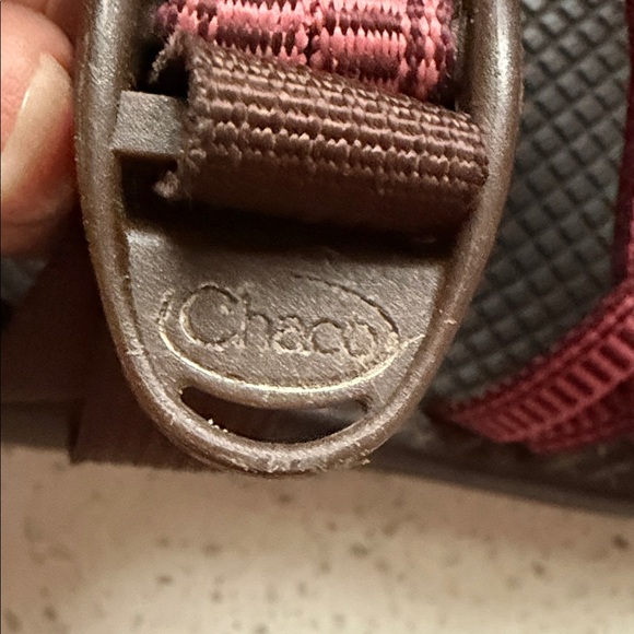 Chaco Burgundy and Brown Sandals - Picture 2 of 8